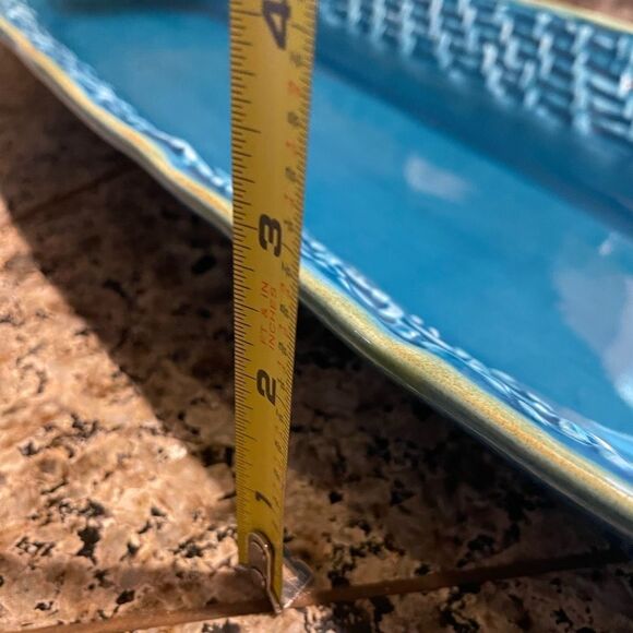 Le Ceramiche Della Veldelsa Vintage STUNNING Turquoise 21 inch Platter Italy - Picture 9 of 15